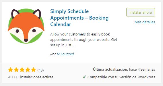 booking calendar - Plugin de gestión de citas en WordPress