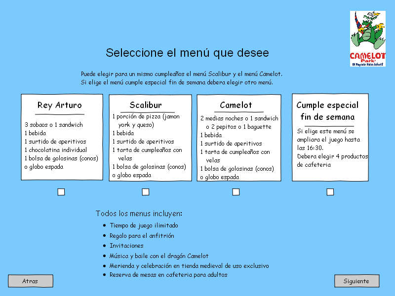 Ejemplo de boceto web - usabilidad para diseñar casos de pruebas