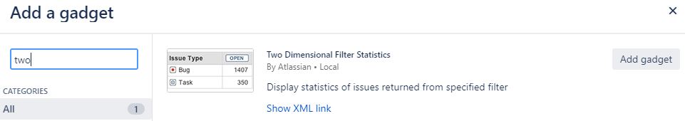 Listado de Widget To Dimensional Filter Statis para informes de XRAY
